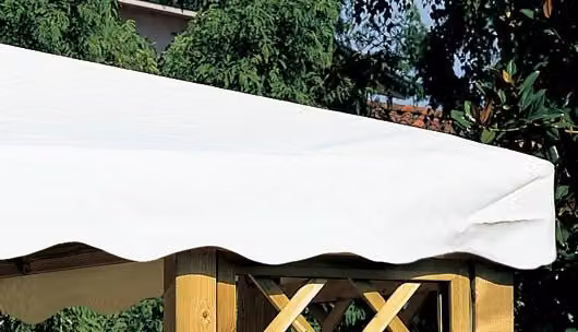 Telo di ricambio in PVC con bordo a onda Alce per gazebo, colore bianco, L 300 x P 400 cm – 1