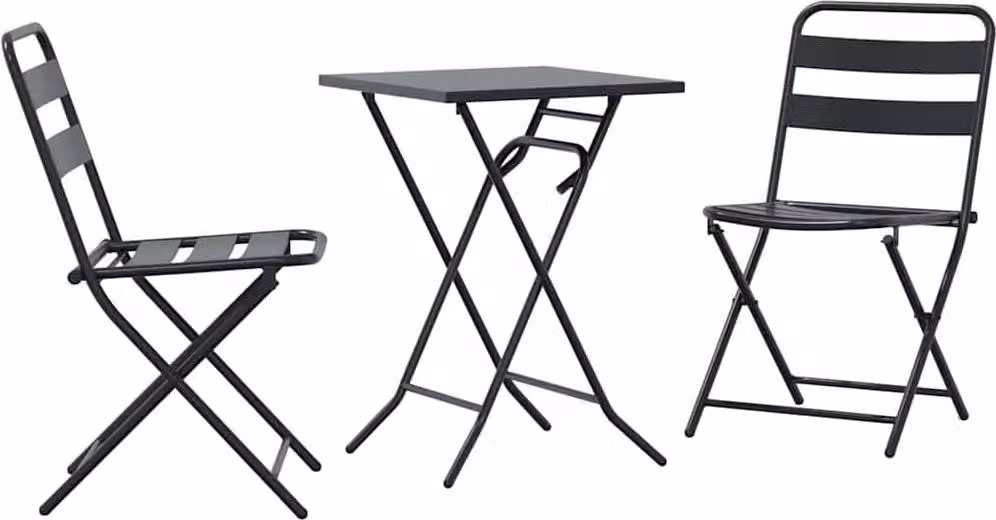 Set Bistro da Giardino 3 pcs Antracite Acciaio