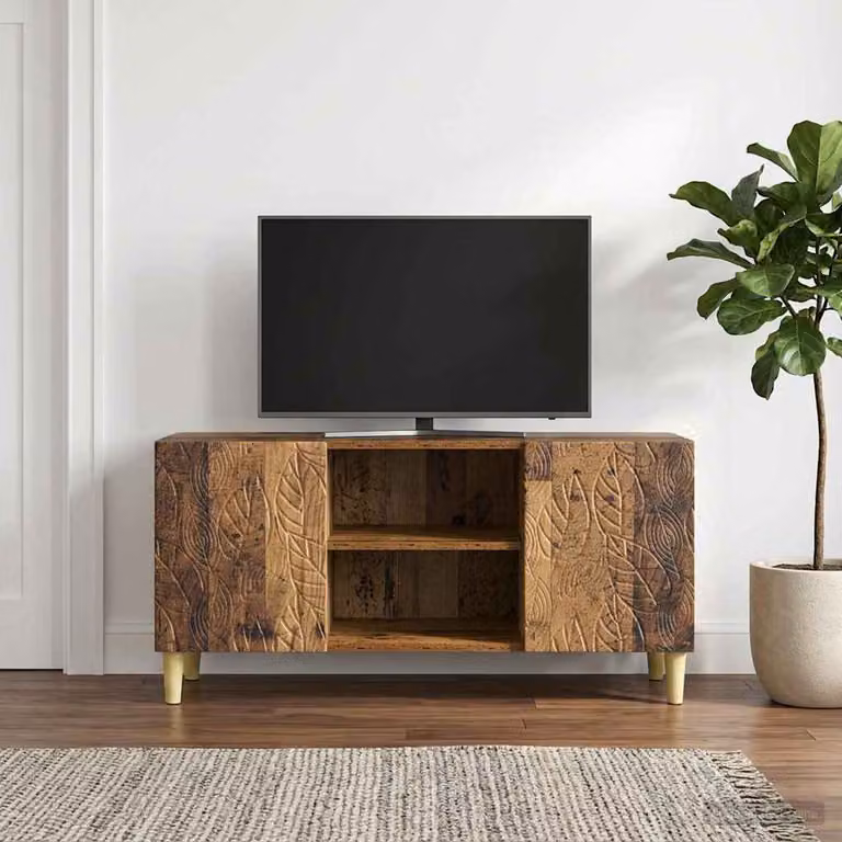 Mobile TV vidaXL in legno antico marrone L 102 x P 34,5 x H 50 cm