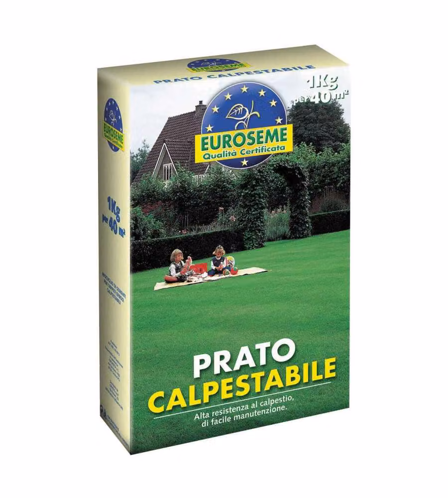 EUROSEME Seme Prato Calpestabile 1 kg Copertura 40 m² Irrigazione Ridotta