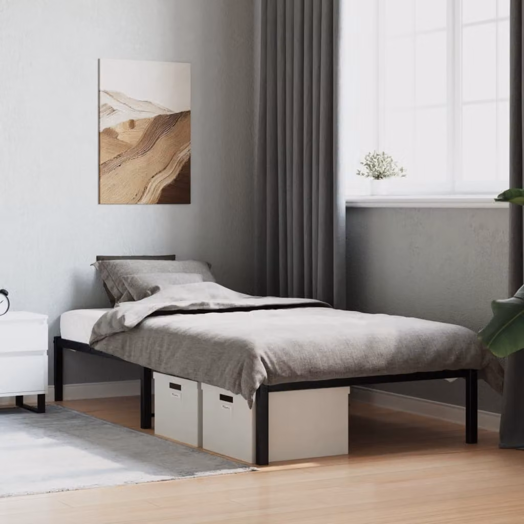 vidaXL Giroletto in Metallo Nero e Grigio L/P: 100 x 200 cm
