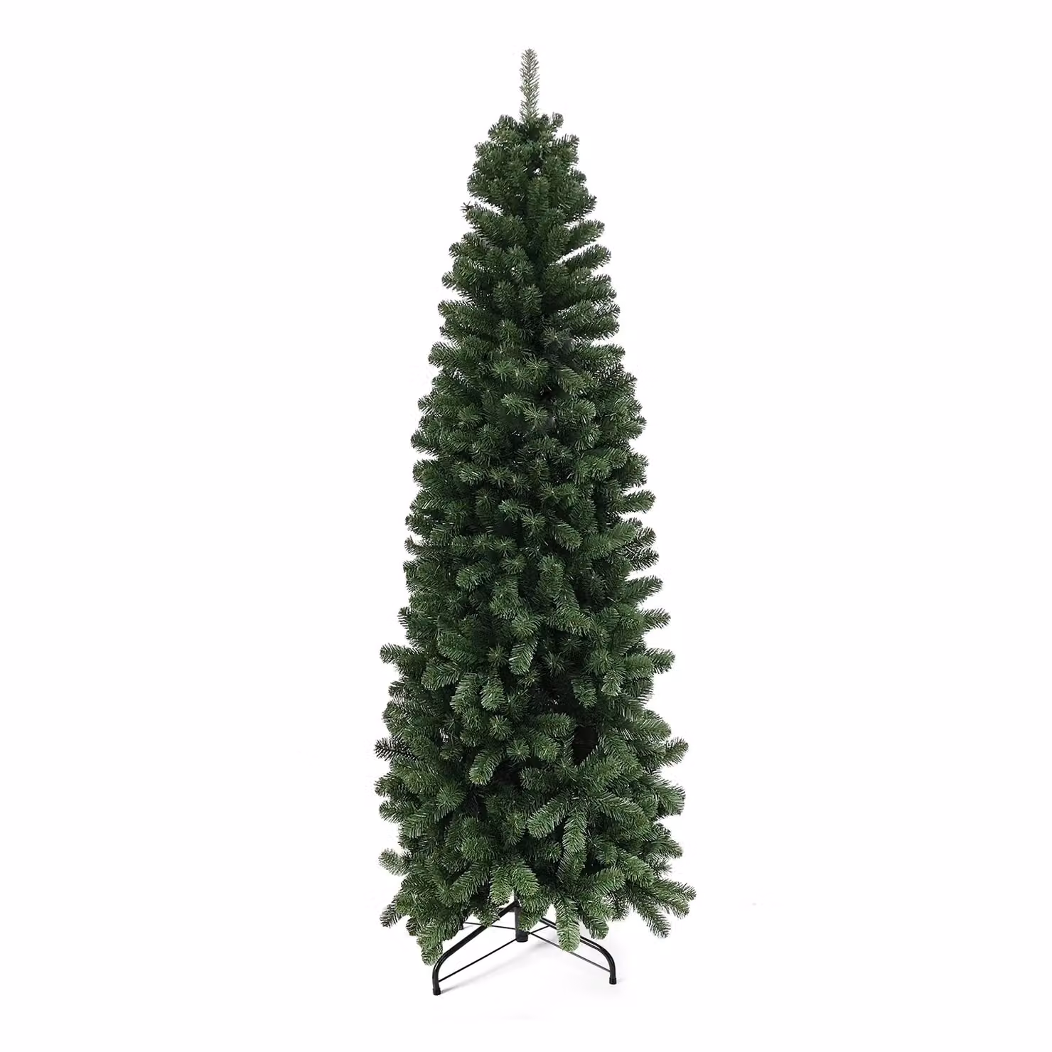 Albero di Natale Artificiale Slim Elbert VESTIAMO CASA Verde, Altezza: 210 cm, Diametro alla base: 79 cm – 1