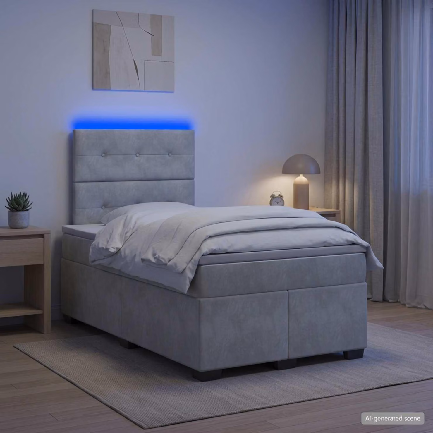 Maison Exclusive - Letto boxspring con materasso grigio chiaro 120 x 190 cm velluto