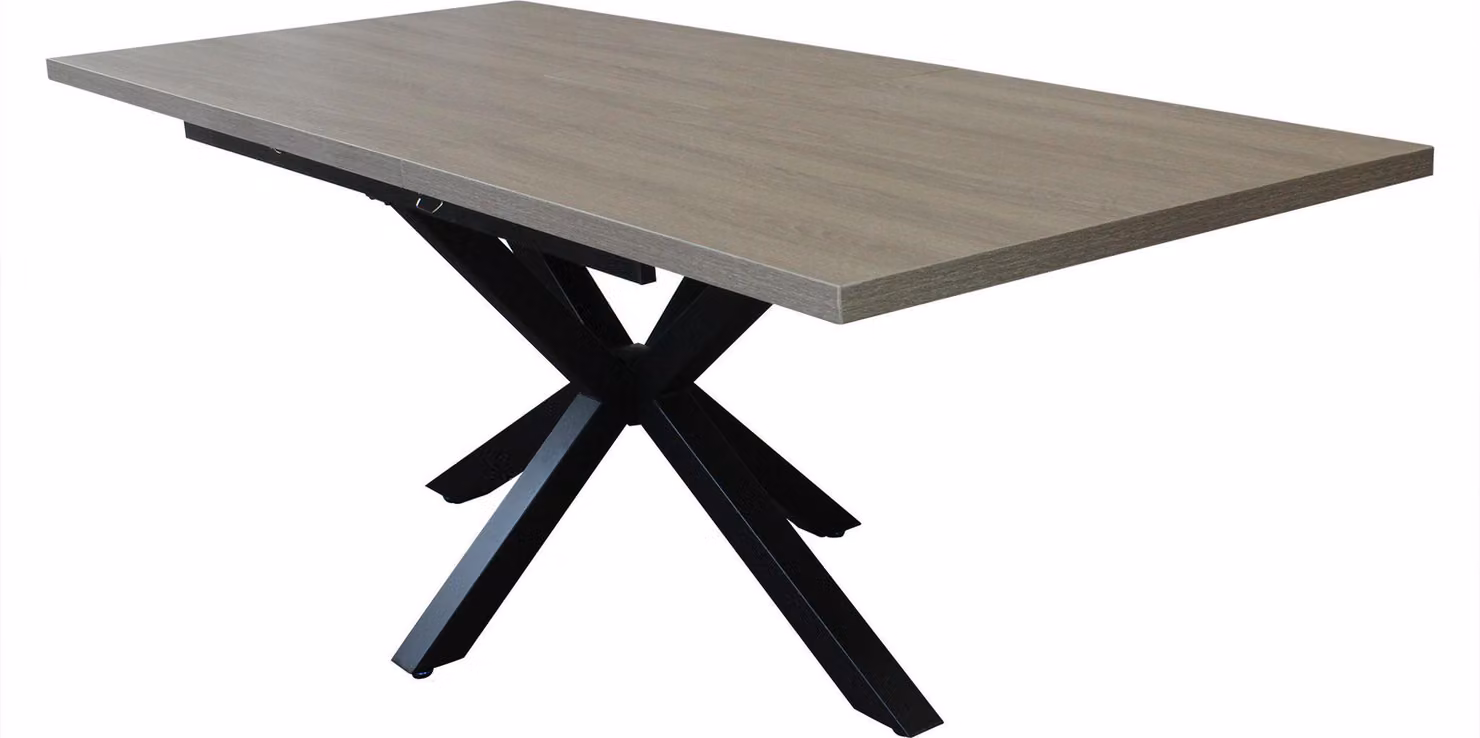 Milani Home - tavolo da pranzo allungabile 160 x 90 x 75 cm, grigio scuro, piano melaminico e base in metallo