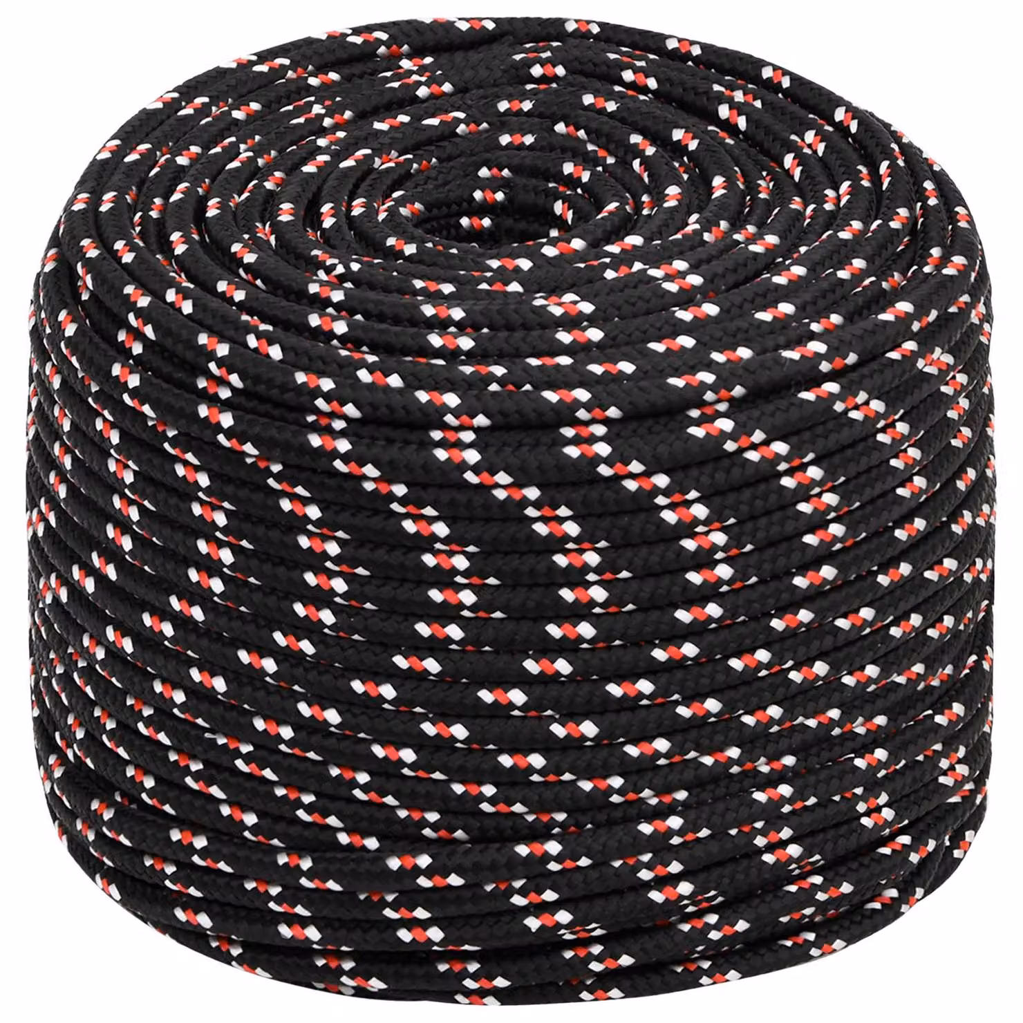 Corda multiuso vidaXL in plastica, Nero e Rosso, Diametro: 6 mm, Lunghezza: 250 m, Carico massimo: 240 kg