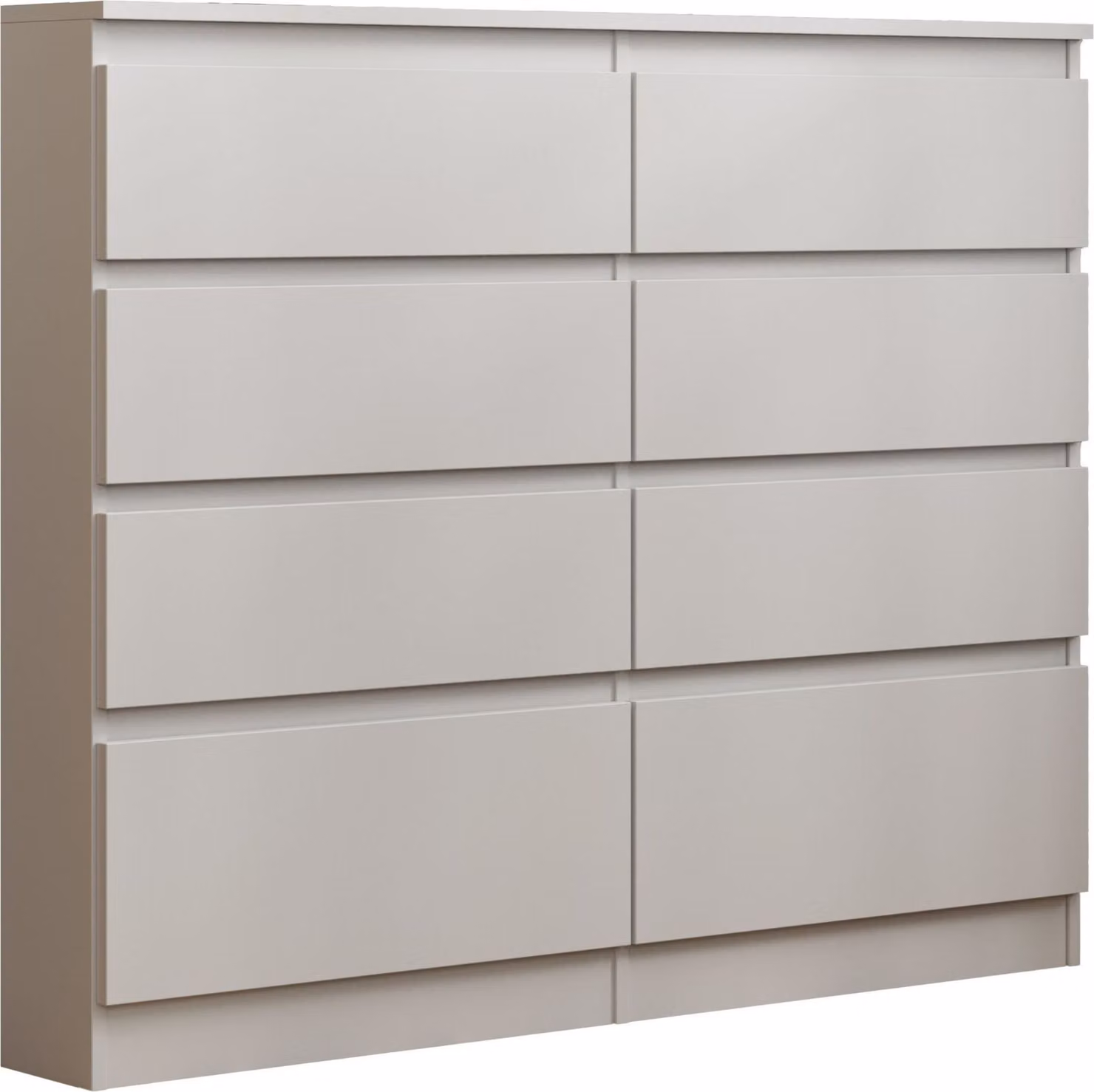 Masseno Comò ADRIANO 120 cm Credenza con 8 cassetti per soggiorno camera da letto Moderno 120x33x100 cm Bianco / Bianco
