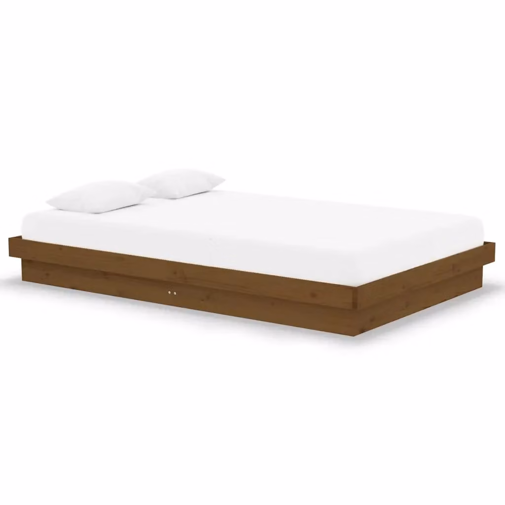 Letto Ambra vidaXL in legno massello di pino color marrone, L/P/H: 120 x 200 x 194 cm – 2