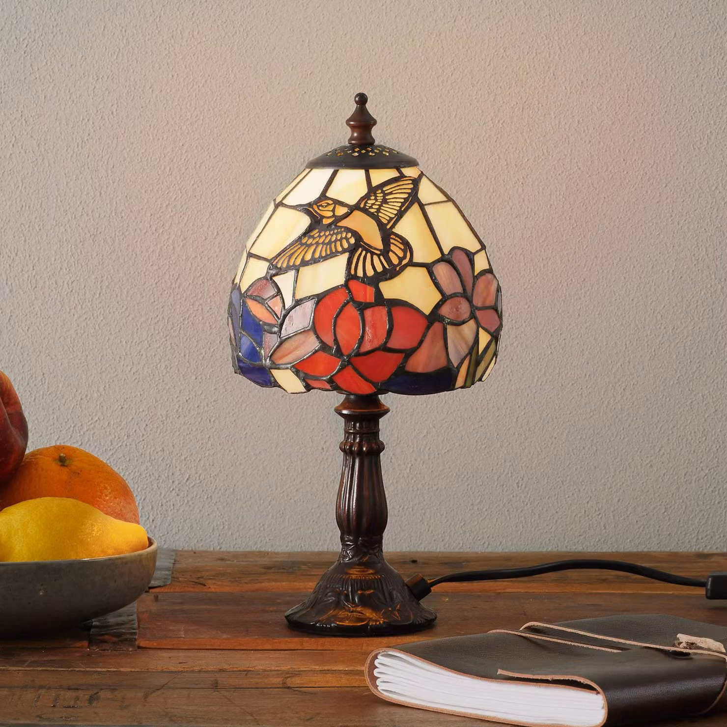 Artistar Lampada da tavolo Tiffany Irena, Multicolore, Soggiorno / Sala da pranzo, Vetro, Tiffany, Lampada da tavolo