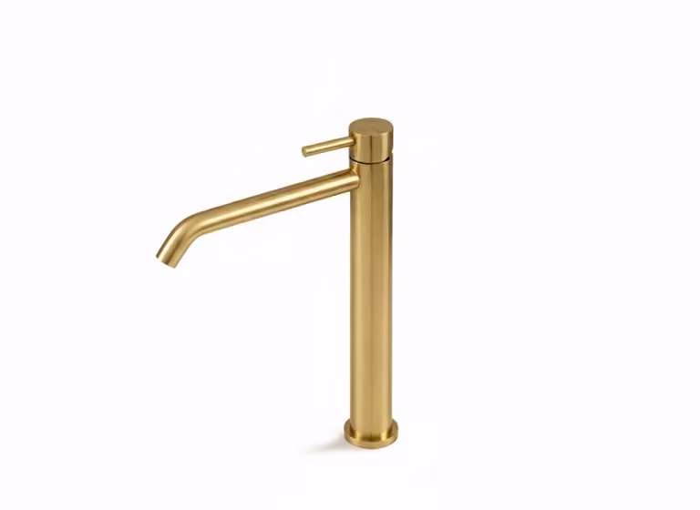 Miscelatore lavabo alto senza scarico acciaio inox Vema OTAGO V32021- Oro Spazzolato