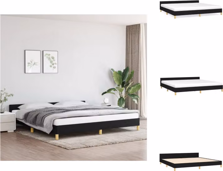 vidaXL Struttura letto con testiera in tessuto nero 200x200 cm - Letti e strutture letto