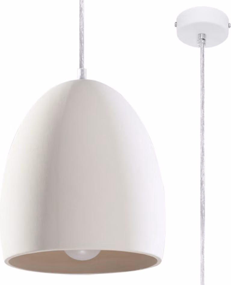 Lampada a sospensione ROMULO bianca 1xE27x60W Vetroceramica / gesso dimensioni: 120x22x22 cm IP20 Pure Lume