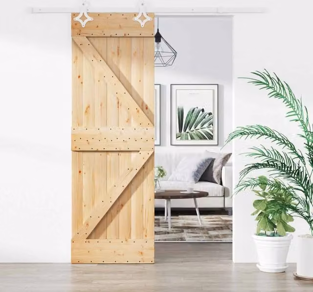 Porta scorrevole moderna vidaXL in legno e acciaio, colori bianco e beige, L: 200 cm, H: 210 cm