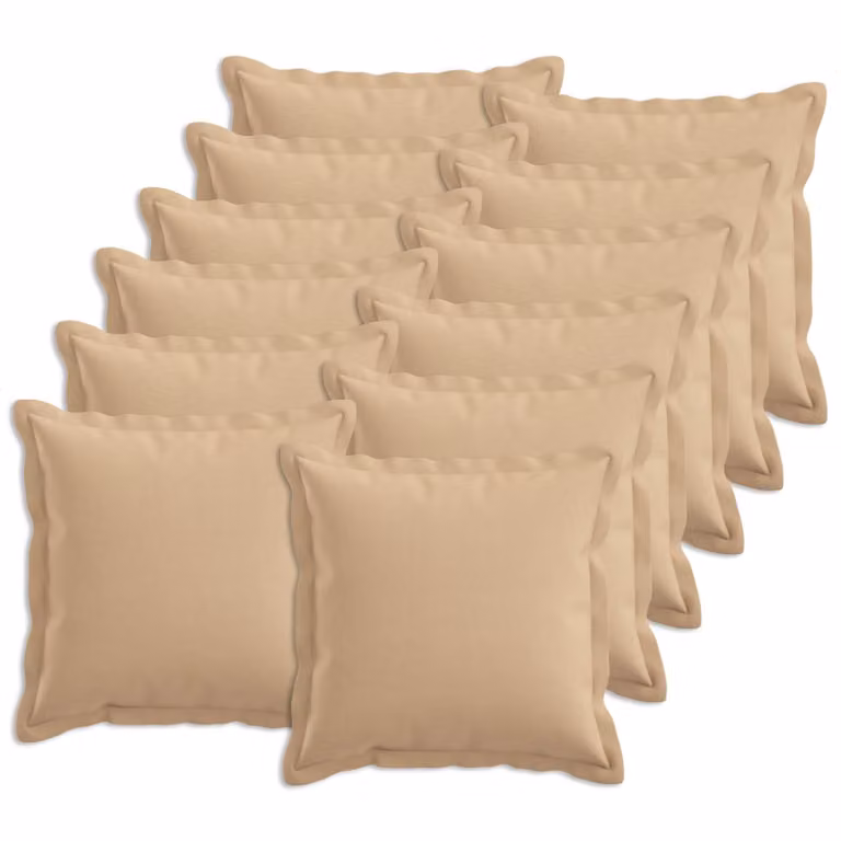 Set di 12 federe vidaXL HOUTEN beige, forma quadrata, 40 x 40 cm