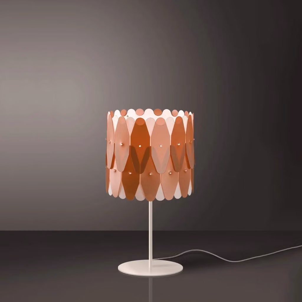 Lampada da scrivania moderna Amanda Polilux Linea Zero in rame e metallo con attacco E27 – 2