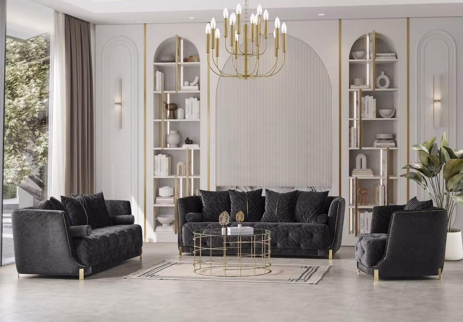 Sofagarnitur 2x 3-Sitzer Sofas Set Design Sofa Polster Couchen Modern Sessel