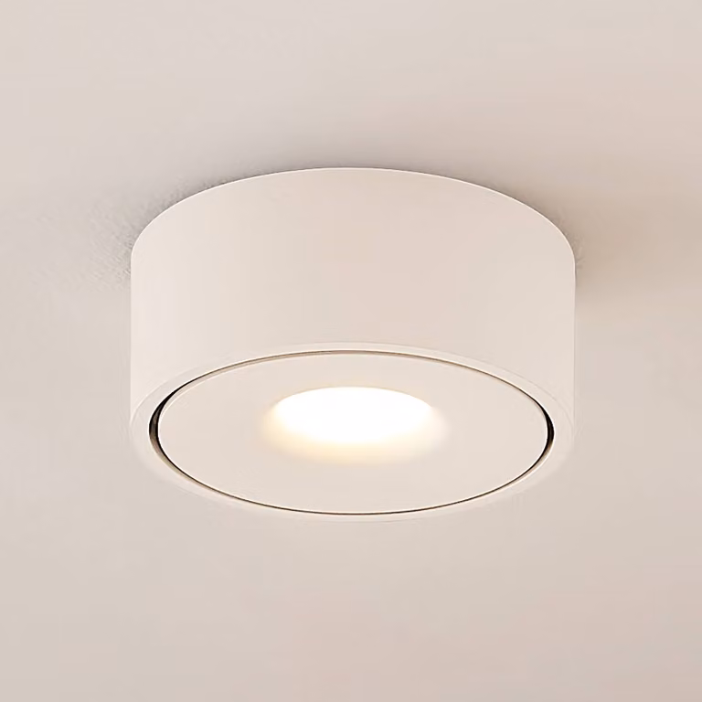 Plafoniera a LED Rotari Arcchio, dimmerabile, Bianco / Opale, Corridoio, Alluminio, Moderno, Plafoniera LED