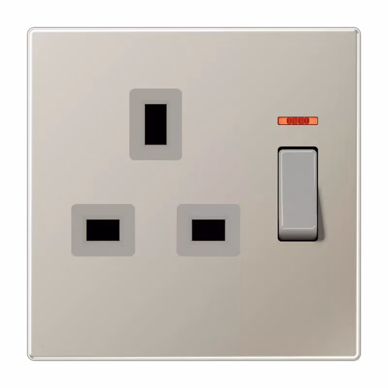 Jung ES3171KO Presa con interruttore 13 A 250 V ~ Acciaio inossidabile