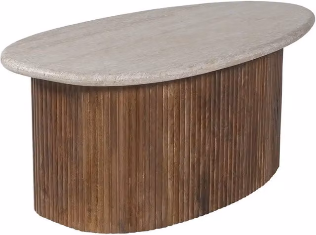 Tavolino basso in legno massiccio collezione DELHI 90cm - Stile etnico e design