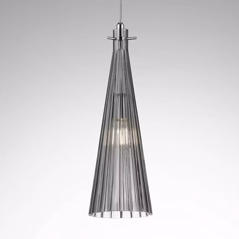 Selène Lampada a sospensione in vetro Costa Rica, dimmerabile, Alluminio / Grigio / Zincato, Soggiorno / Sala da pranzo, Vetro, Design, Lampada a sospensione