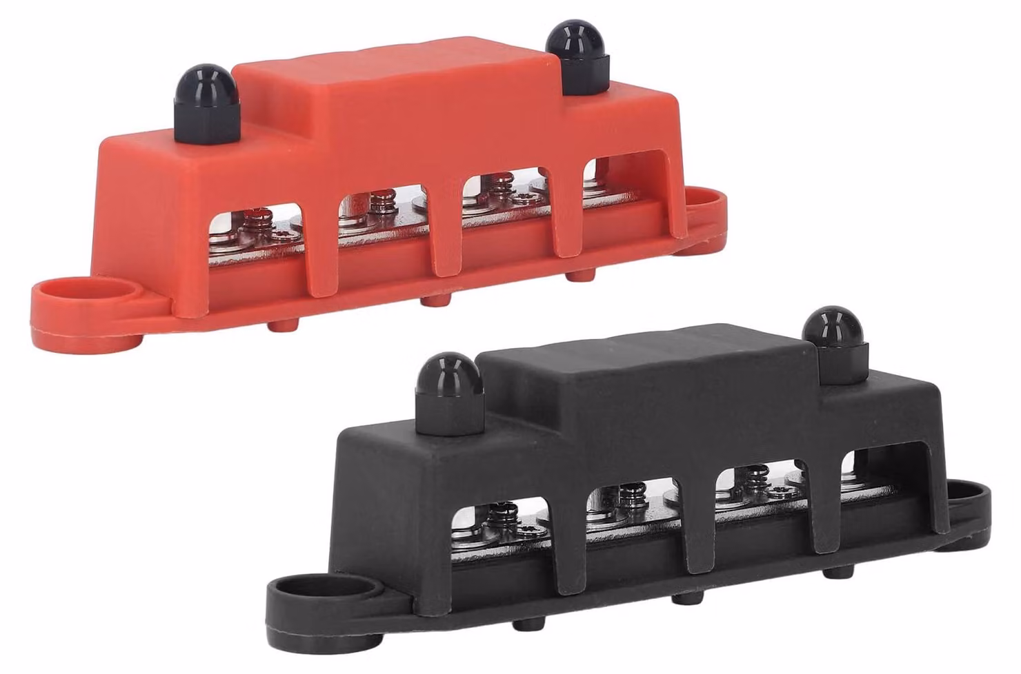 Blocco morsettiere per sbarra di distribuzione, filettatura M8, 4 terminali, per corrente continua 48V, 250A