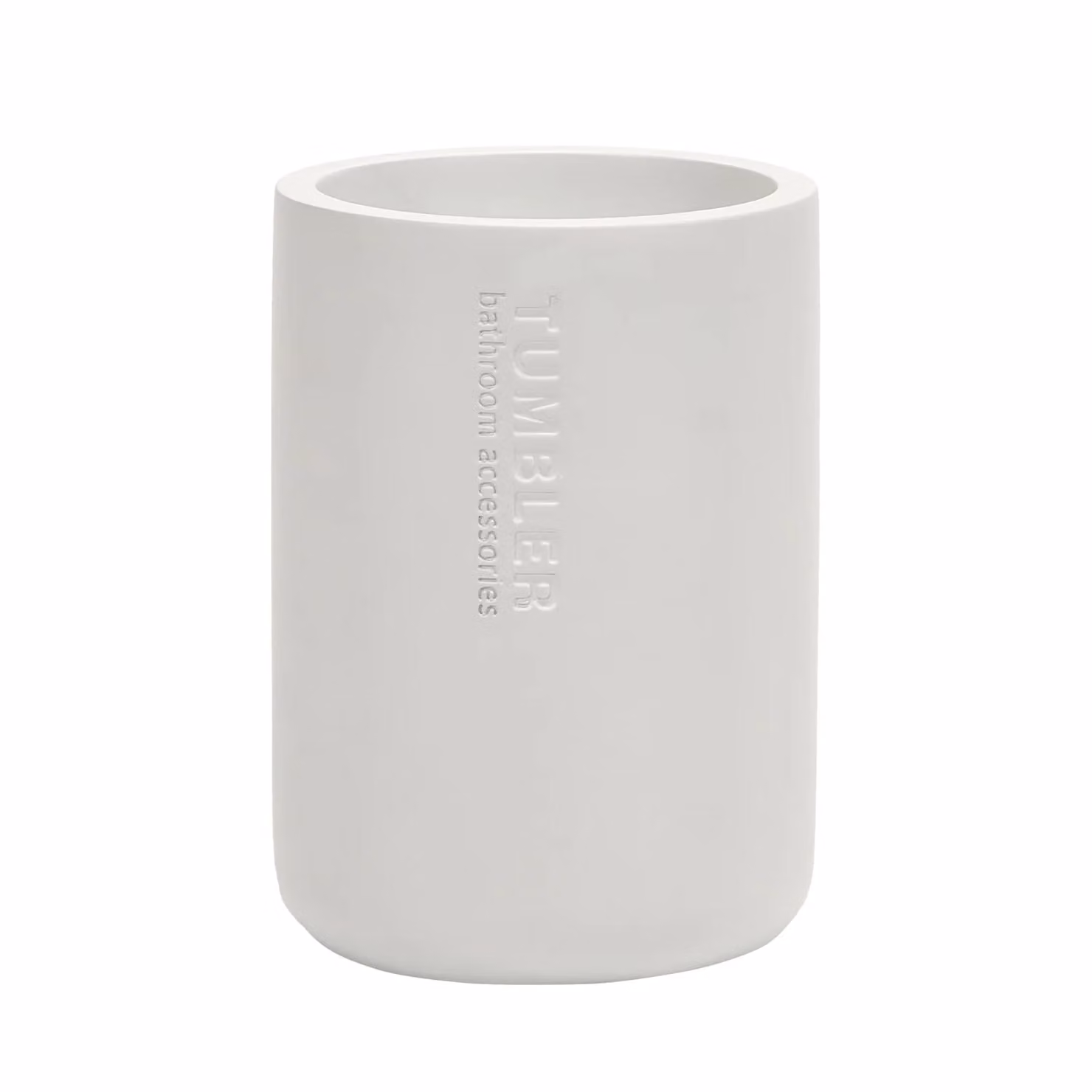 Vestiamo Casa - Bicchiere Porta Spazzolini in Poliresina Bianco - H: 10,7 cm, Diametro: 7,5 cm – 1
