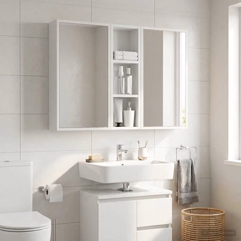 Armadio da bagno a muro vidaXL Bianco Moderno L/P/H: 20 x 10 x 60,5 cm