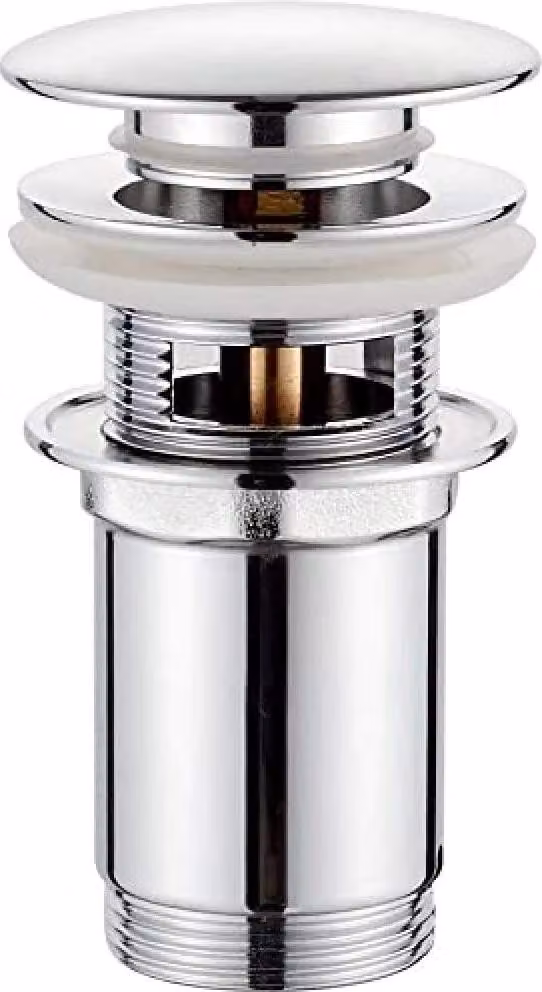 Tubo di scarico a scomparsa per lavandino - Sistema click-clack universale con troppofilo - Tappo per bidet - Cromo - Argento [Esclusivo su Amazon]