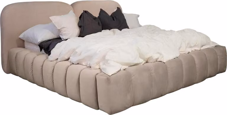 Bett Doppelbett Schlafzimmer 180сm Matratze Beige moderner Stil Hochwertig