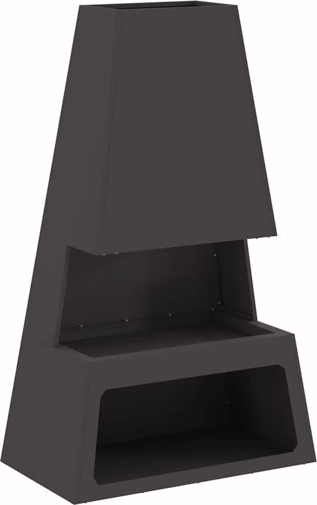 Focolare Nero 60 x 35 x 100 cm Acciaio