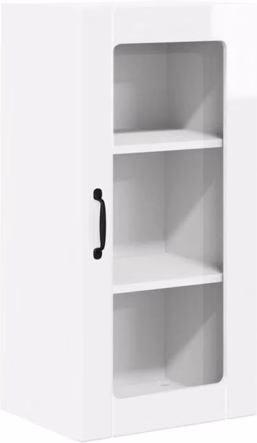 Armadio da cucina a parete contemporaneo con 3 ripiani 40 x 31 x 80 cm in legno multistrato bianco lucido 02_0054337