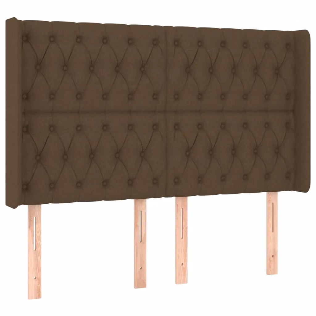 Testiera ad orecchio vidaXL in tessuto marrone con struttura in legno L: 147 cm, P: 16 cm, H: 118/128 cm – 3