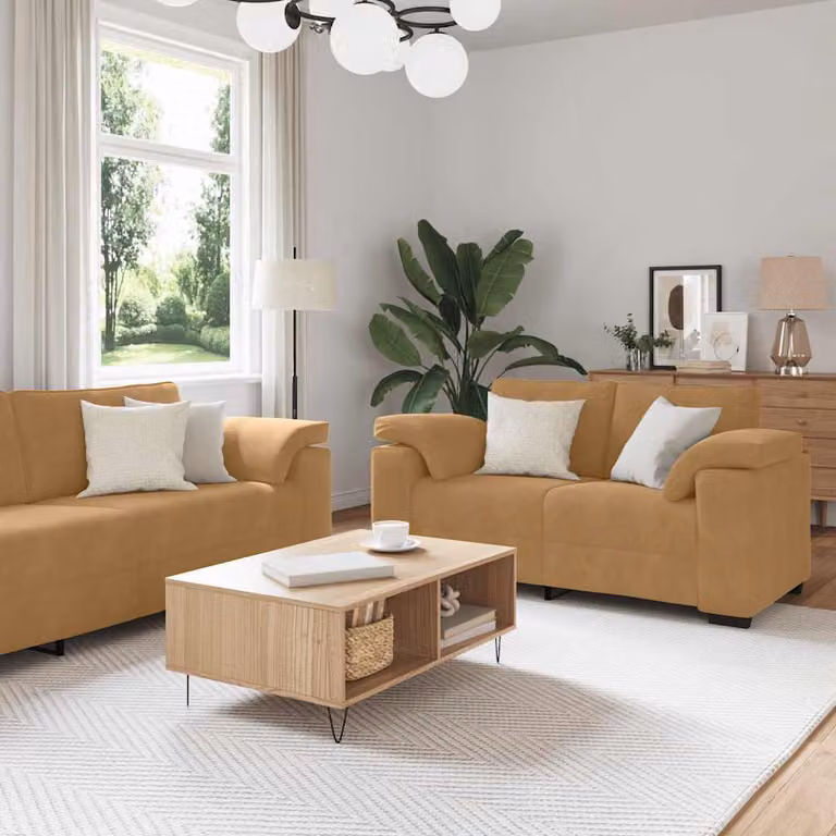 Maison Exclusive - Set divano a 3 pezzi con cuscini in velluto marrone