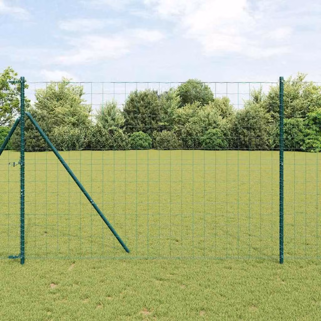 Maison Exclusive - Recinzione in ferro rivestito in PVC, verde, dimensioni 1,6 x 10 metri
