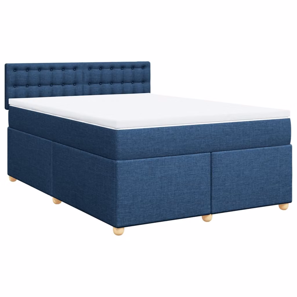 Giroletto a Molle con Materasso Blu 140x190 cm in Tessuto