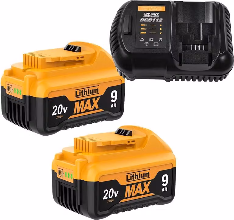 Per DeWalt 20V MAX, batteria di ricambio DCB200, 9000 mAh Li-Ion 21700, compatibile con DCB182/DCB180/DCB181, blu cielo