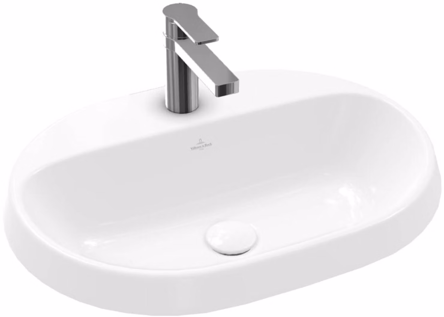 Villeroy & Boch Architectura - Lavabo da incasso, 600x450 mm, senza sfioratore, foro per rubinetto, bianco alpino 5A666101