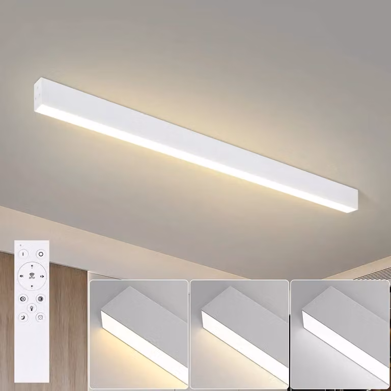 ZMH LED plafoniera soggiorno 25W moderno bianco 80CM plafoniera dimmerabile con telecomando per camera da letto cucina ufficio sala da pranzo