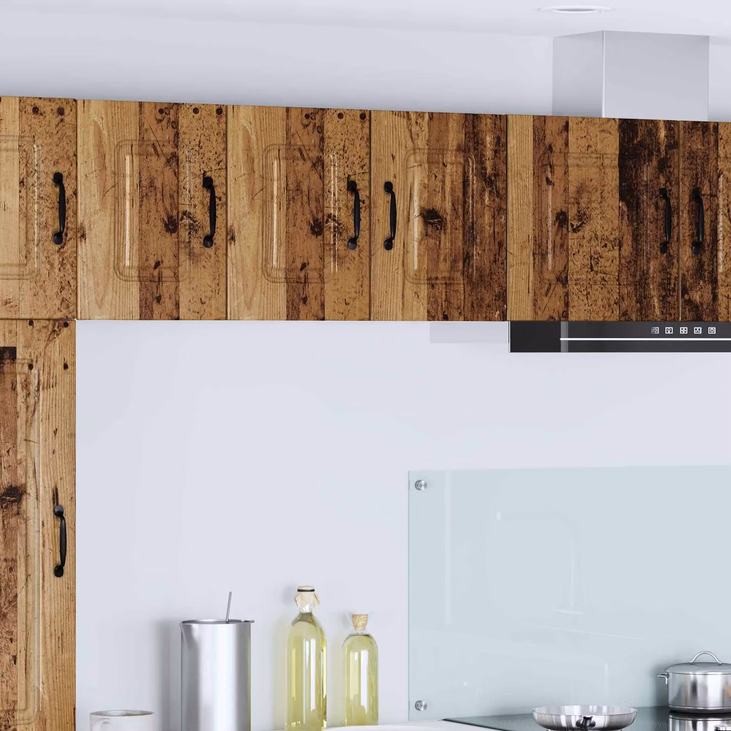 vidaXL Mobiletto da cucina Kalmar in legno marrone con ripiani interni e montaggio a parete
