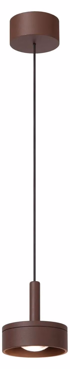 Lucide LENZ – Lampada a sospensione per interni/esterni – Ø 11 cm – LED – 1x8 W, 2700 K – IP54 – color marrone ruggine | Essential