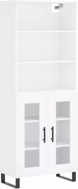 Credenza | Madia | Buffet da pranzo | Armadio da pranzo Bianca 69,5x34x180 cm in Legno Multistrato