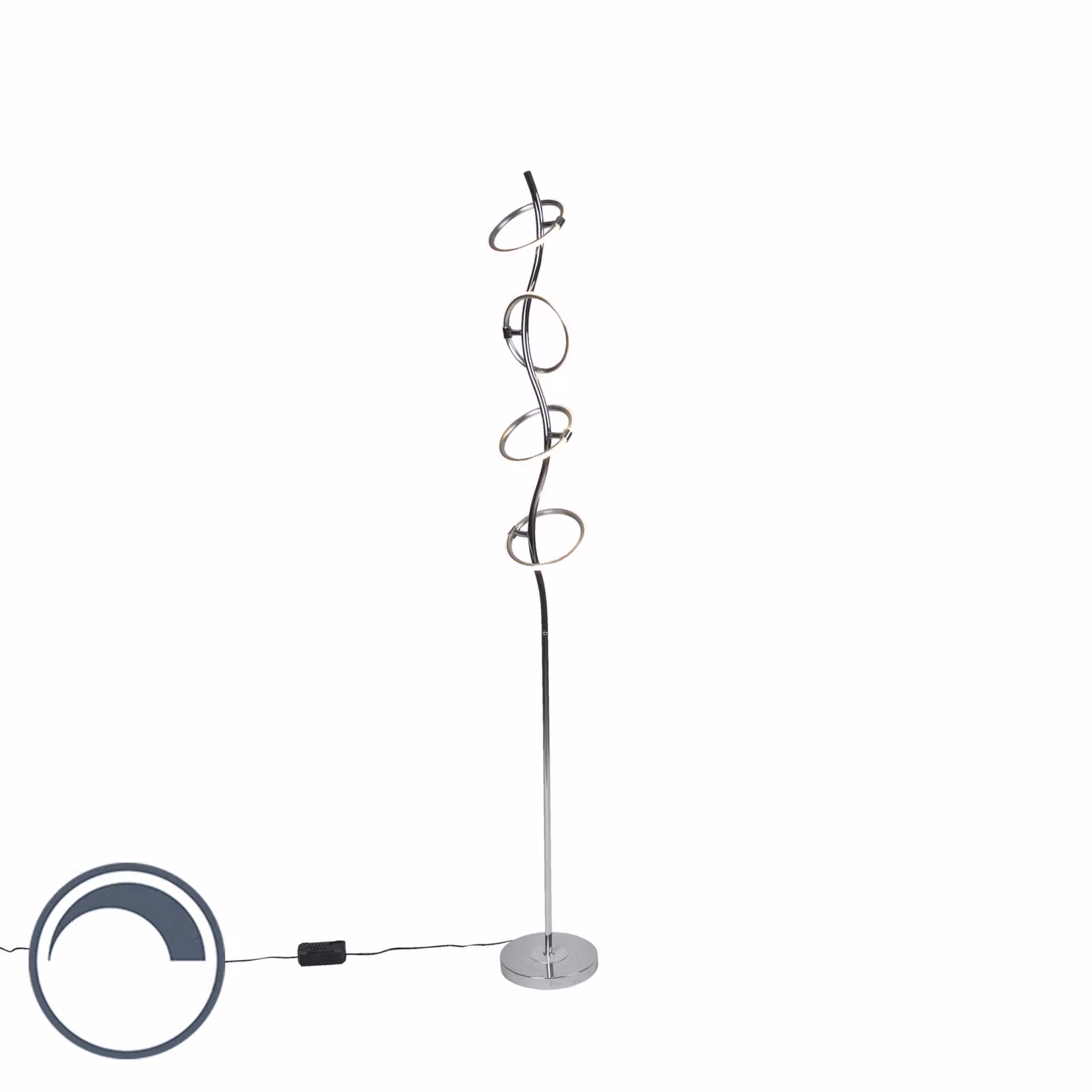Trio Leuchten - Lampada da terra di design | lampada da terra | lampada da terra | lampada da terra | lampada cromata incl. LED e dimmer - Olympia Dimmer | dimmerabile | soggiorno | camera da letto - metallo altro - | (non sostituibile) LED