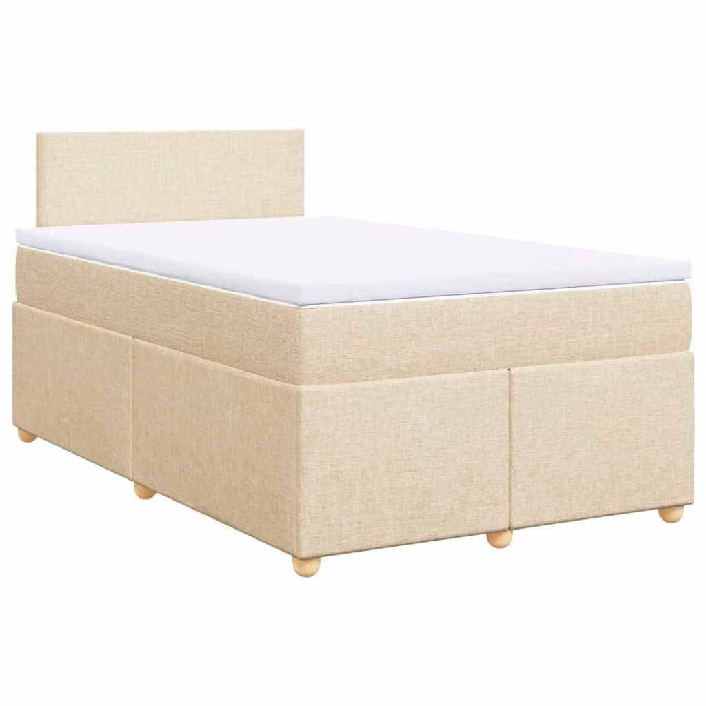 Giroletto a Molle con Materasso Crema 120x190 cm in Tessuto