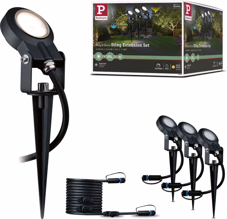 Paulmann Plug & Shine LED Gartenstrahler Sting Erweiterungsset