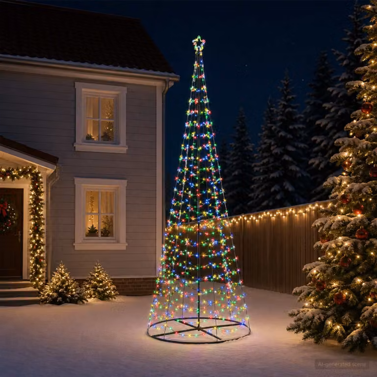 vidaXL Albero di Natale LED a spirale con base EKENAS 400 cm 588 LED