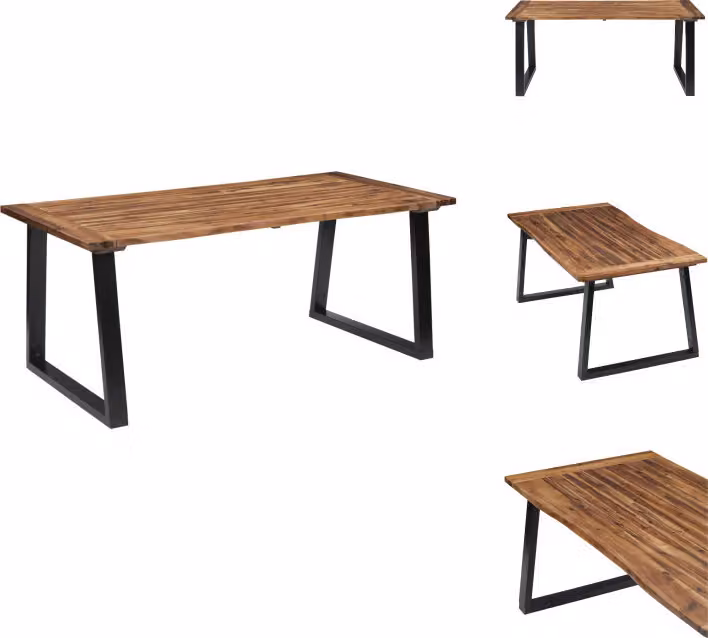 vidaXL Tavolo da pranzo in legno massiccio di acacia 180 x 90 cm - Tavoli da pranzo