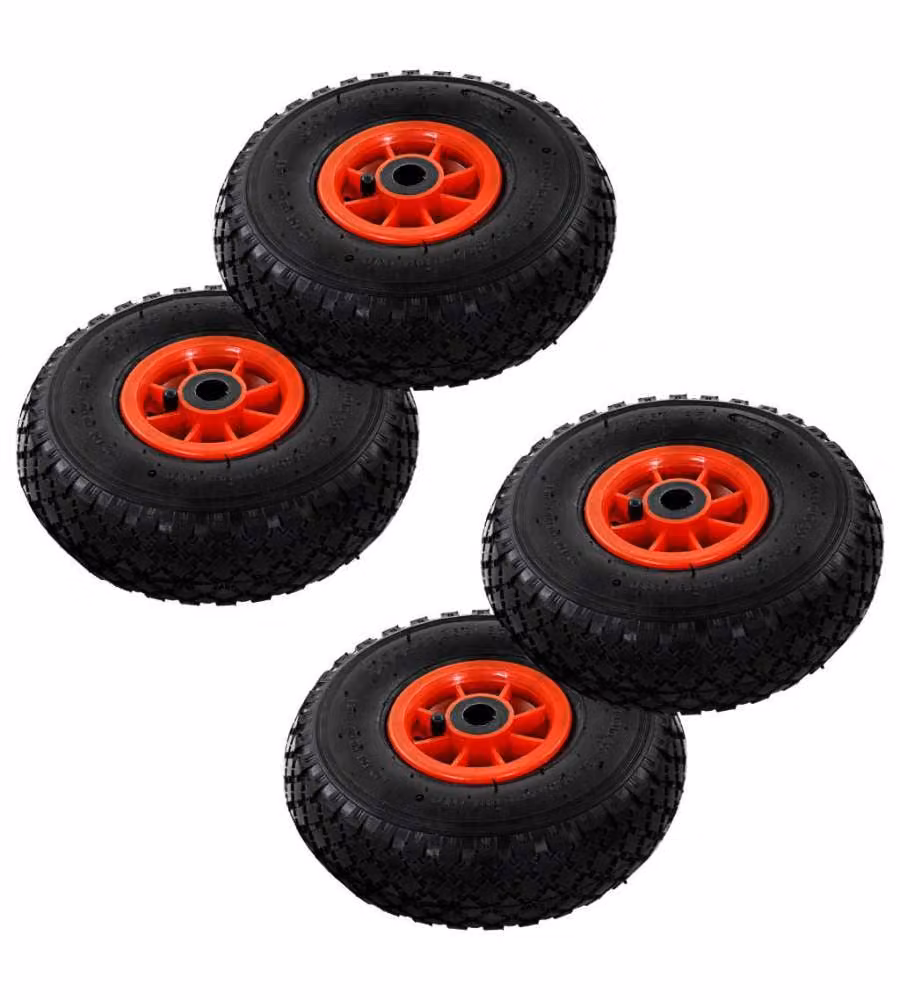 Ruote Carrello a Mano 4 pz Gomma 3.00-4 (245x82) 142970