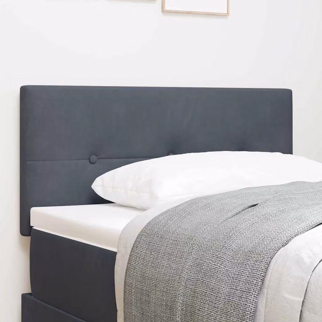 Testiera per letto vidaXL in velluto grigio antracite, Larghezza: 90 cm
