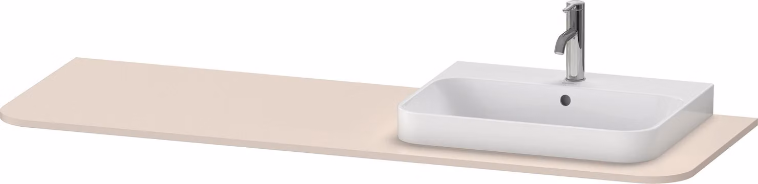 Console Duravit Happy D.2 Plus, 1600x550 mm, 1 découpe à droite, pour meuble sous-lavabo HP4944, HP4963, HP4973, HP031HR8383, HP031HR8383