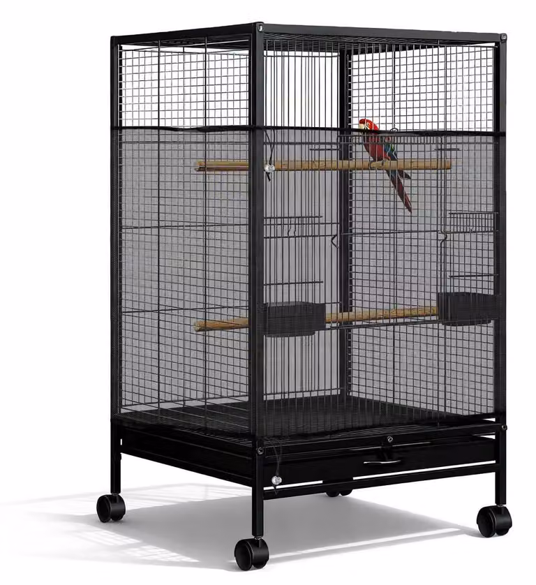 Copertura regolabile per gabbia per uccelli, con sistema di raccolta semi, dimensioni 300x80 cm
