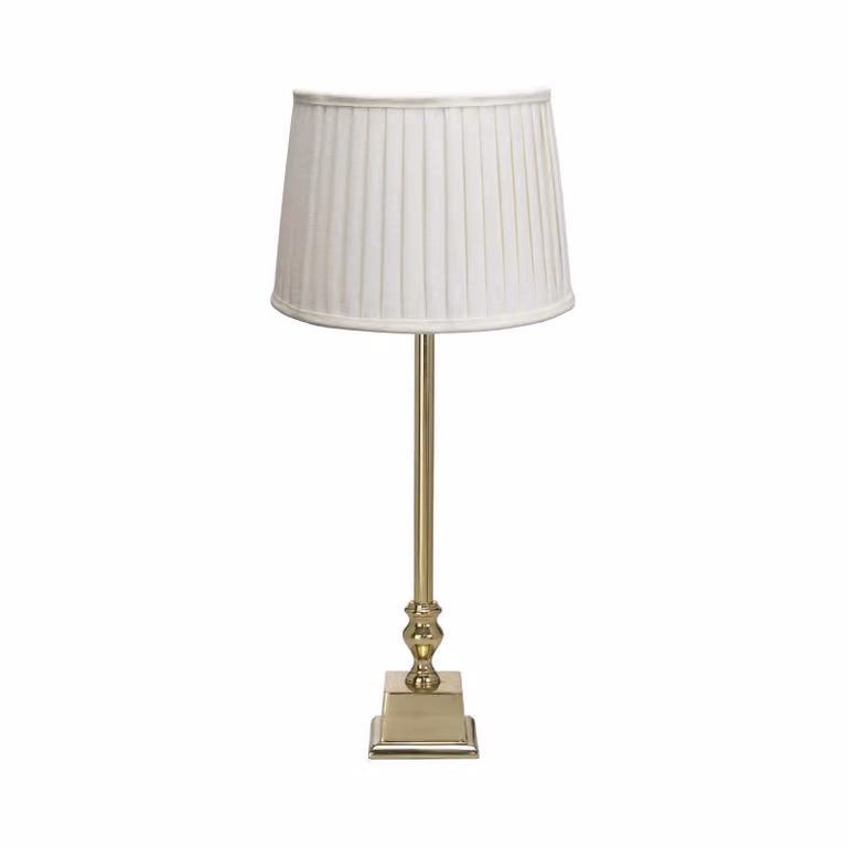 PR Home Lampada da tavolo Linné Sofia Plissé, Bianco / Opale, Soggiorno / Sala da pranzo, Tessuto / Stoffa / Seta, Lampada da tavolo